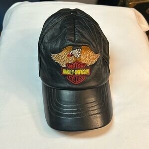 Harley Davidson leather vintage cap